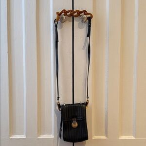 Kenzo Black Crossbody Bag with Brown Handle
